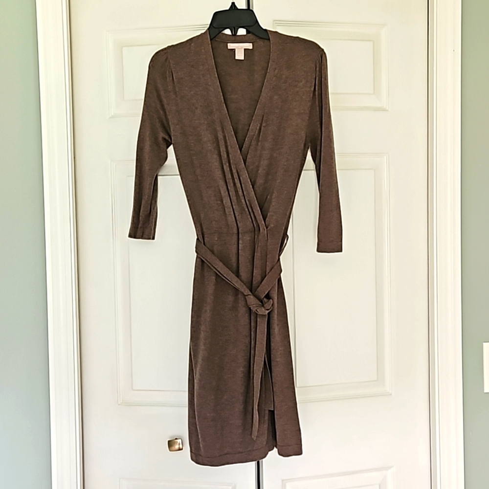 Ann Taylor brown wrap dress size S